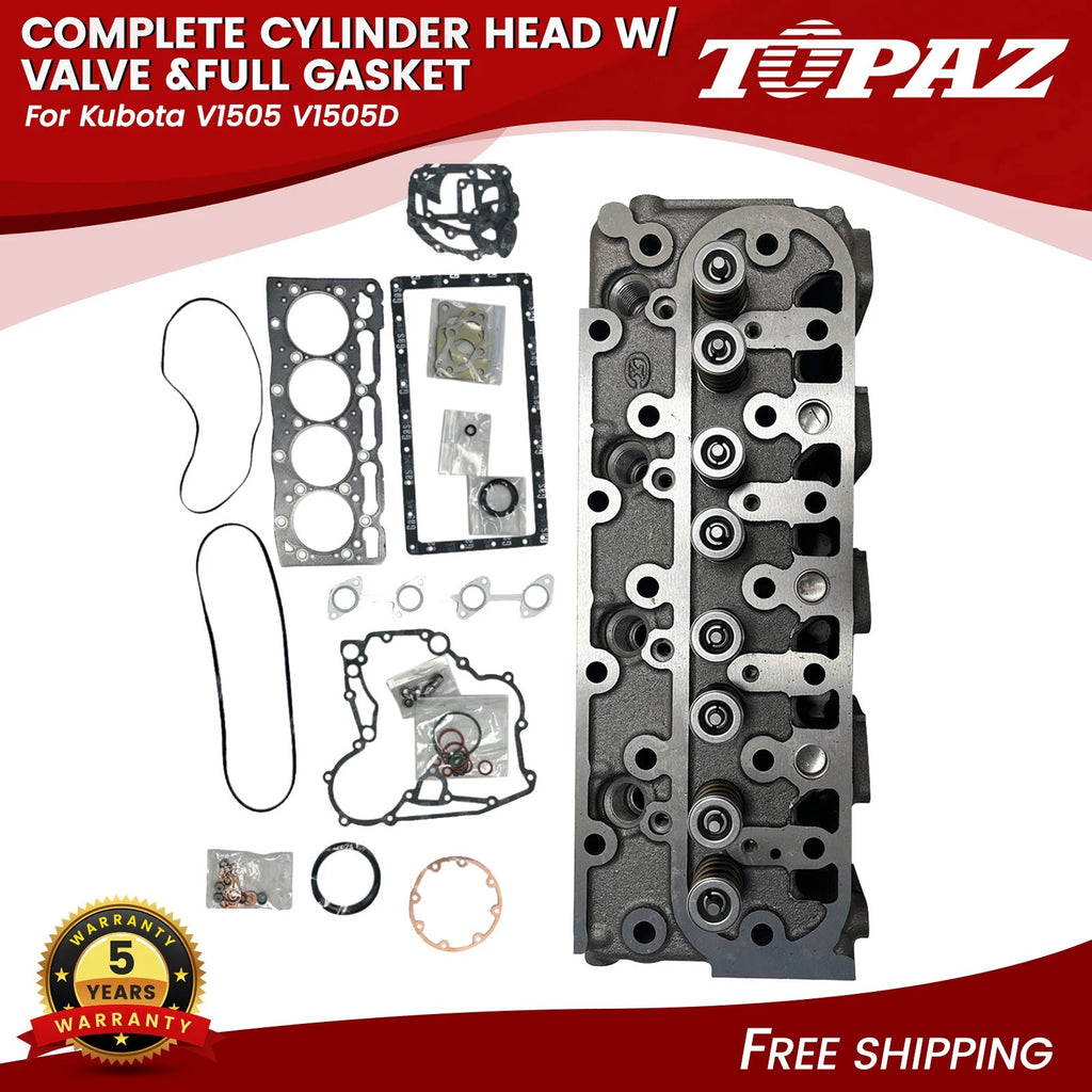 Complete Cylinder Head with Valve & Gasket for Kubota V1505 