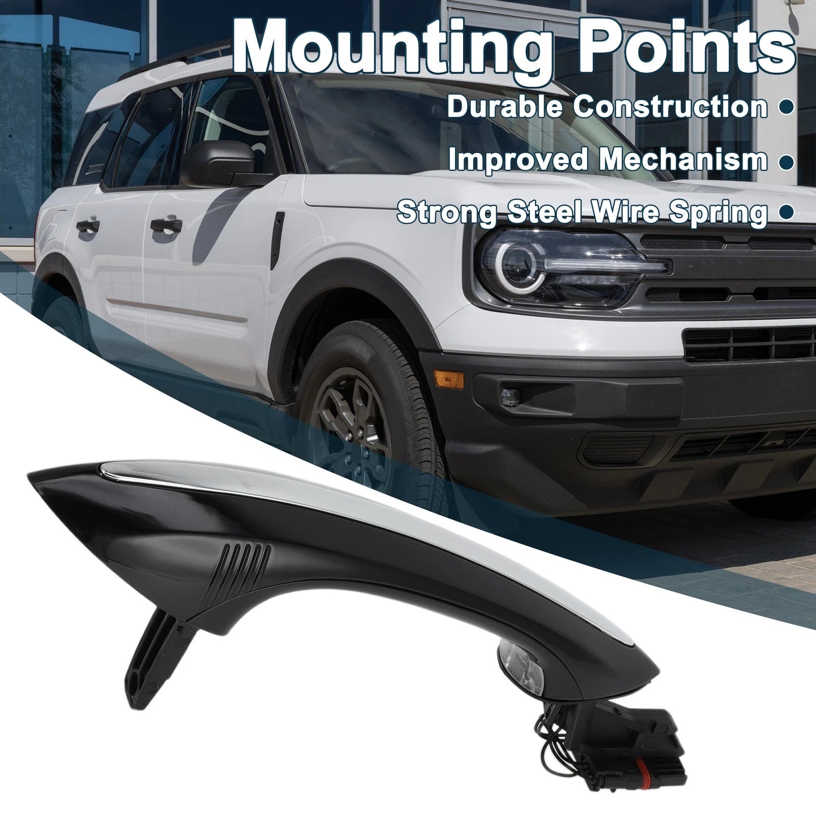 Rear Left Exterior Door Handle for BMW F07 F10 (2009–2017) No. 51217231933 Black Silver Tone