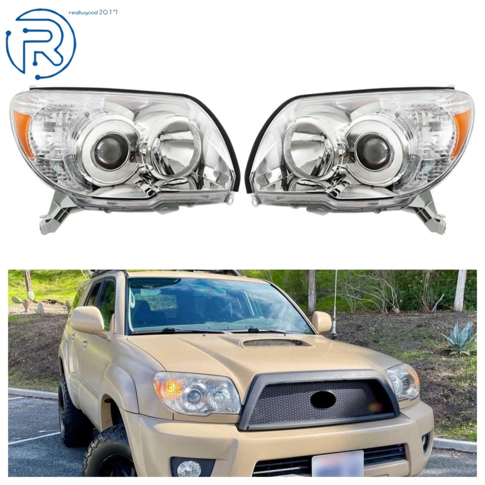 Headlights for Toyota 4Runner (2006–2009) Halogen Left & Right Chrome
