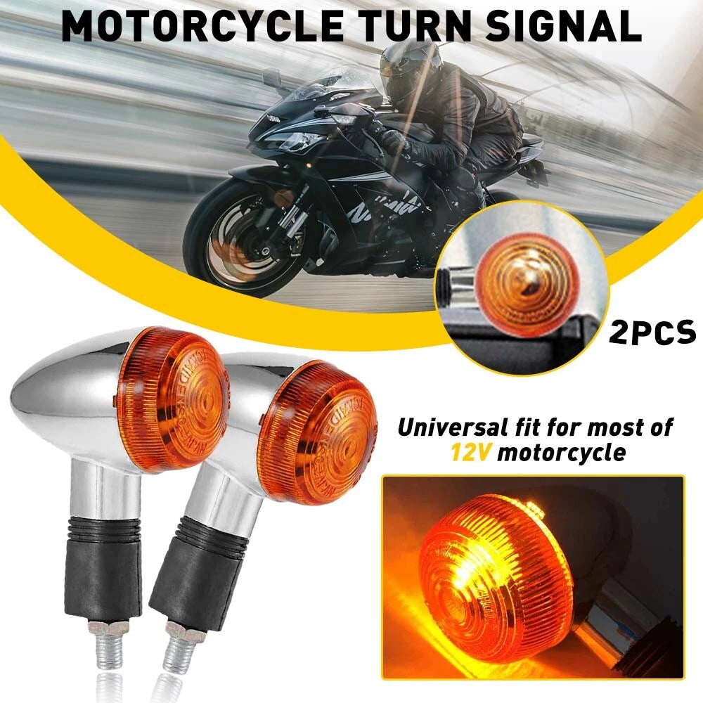 2X Amber Turn Signal Lights for Suzuki Boulevard C50 M50 C90 