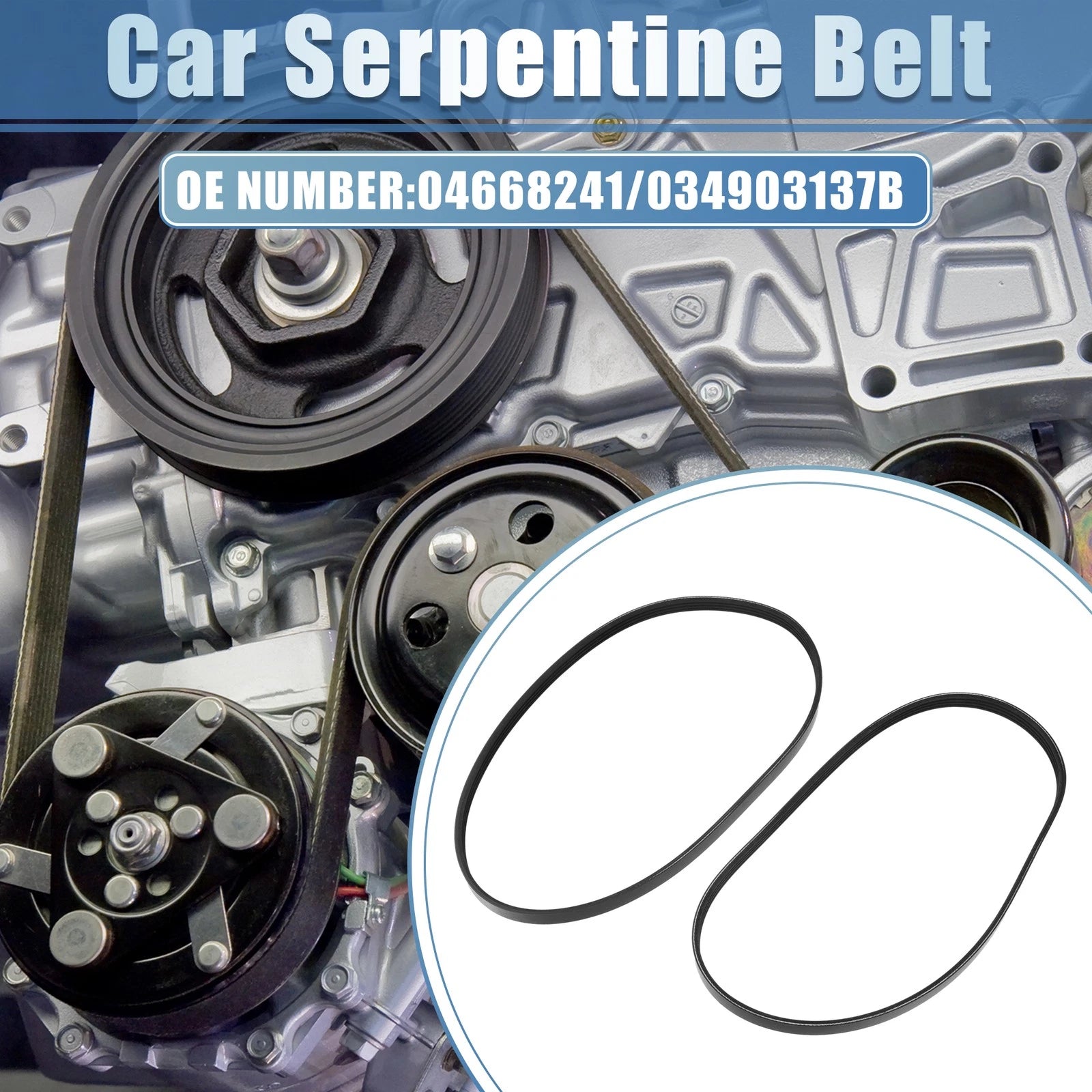 Set of 1 Serpentine Belt for Hyundai Elantra 2.0L (No. 04668241/034903137B)