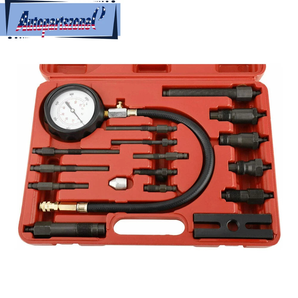 Diesel Engine Compression Gauge Tester with Injector Adaptor for