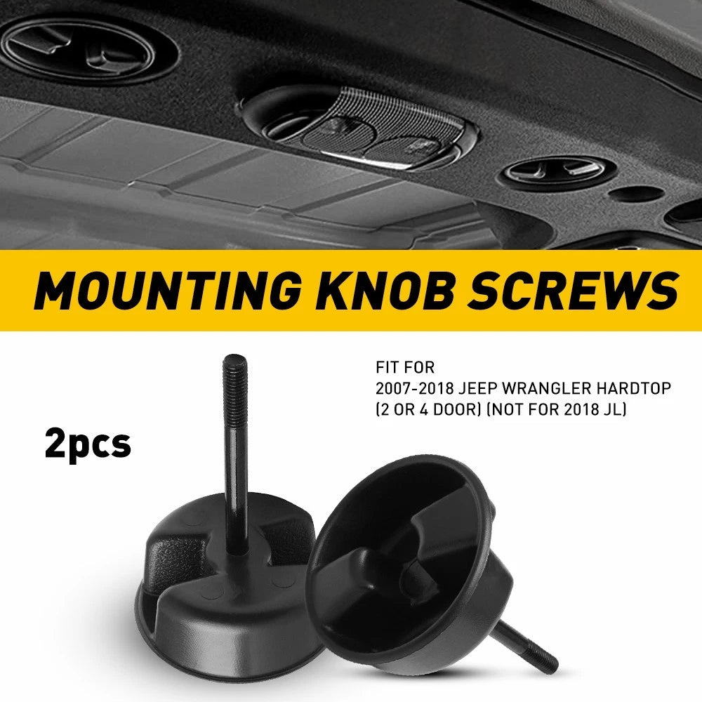 2X Hardtop Freedom Top Mounting Knob Screws for Jeep Wrangler (2007–2017)
