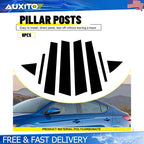 Set of 8 Black Window Door Pillar Post Covers for Hyundai Elantra (2017–2020)