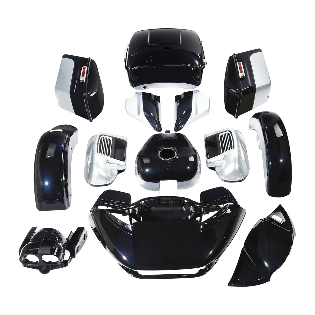 Fairings Body Kit for Harley Road Glide (2015–2023) Midnight Blue Barracuda Silver