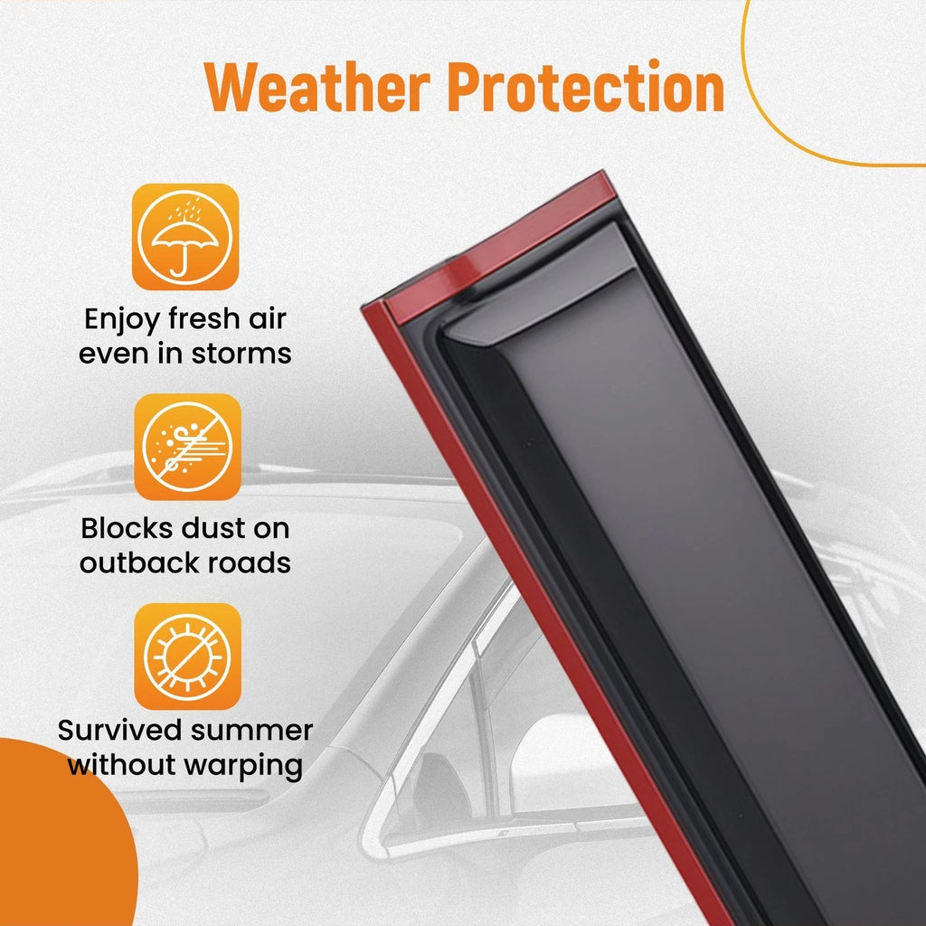 Set of 4 Window Rain Guards for Jeep Cherokee (2014–2021) Black