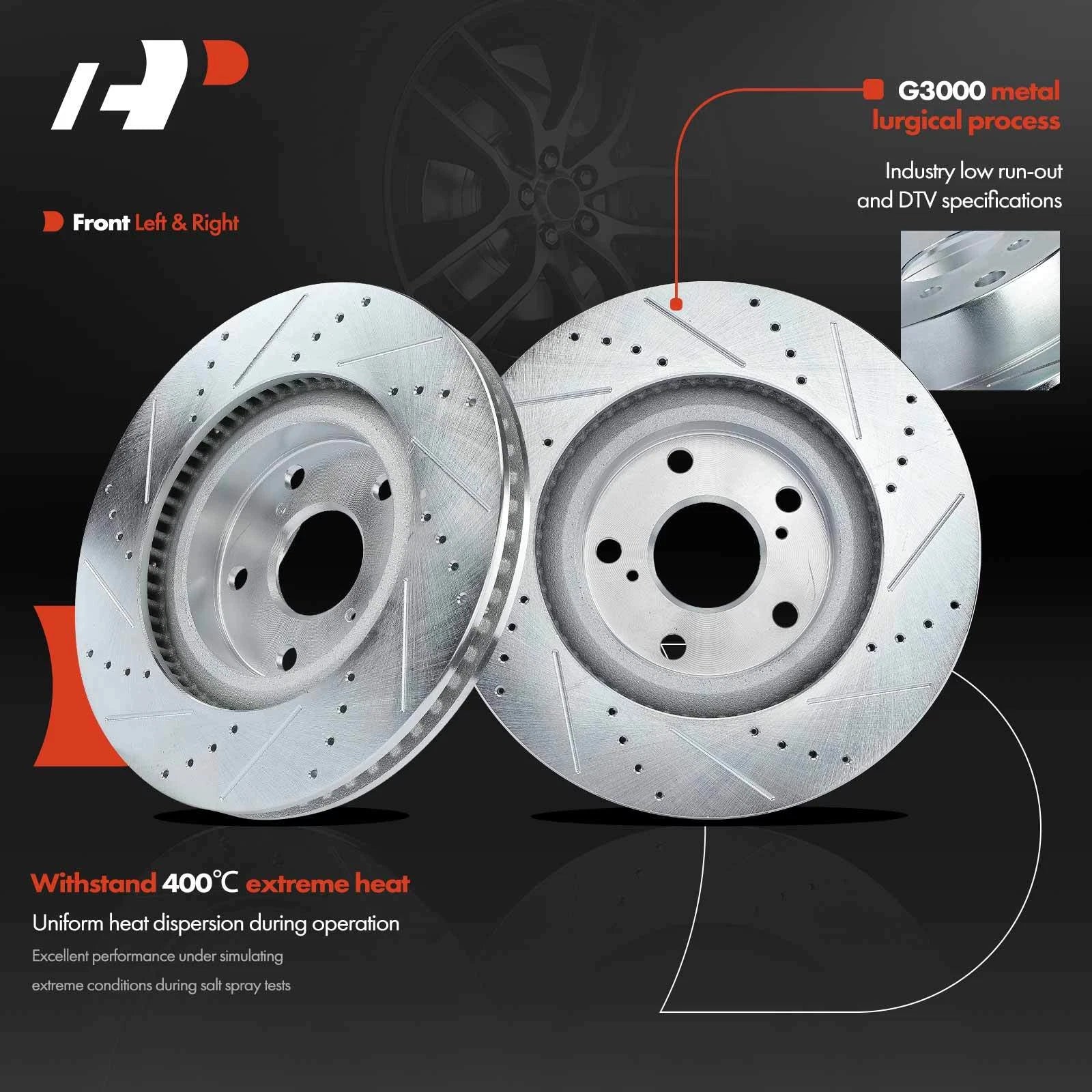 Front Brake Rotors & Ceramic Pads for Toyota RAV4 (2006-2018)