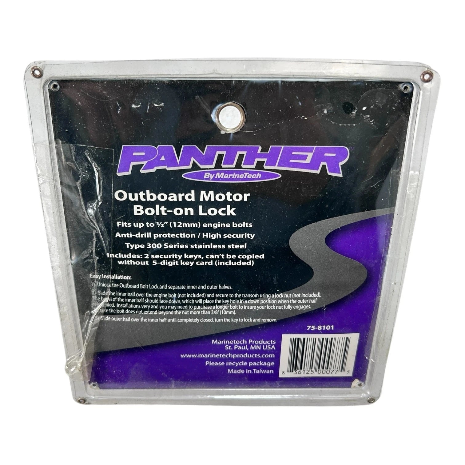 Panther Outboard Motor Bolt On Lock for Marine Tech 75-8101 (1/2'' Bolts)