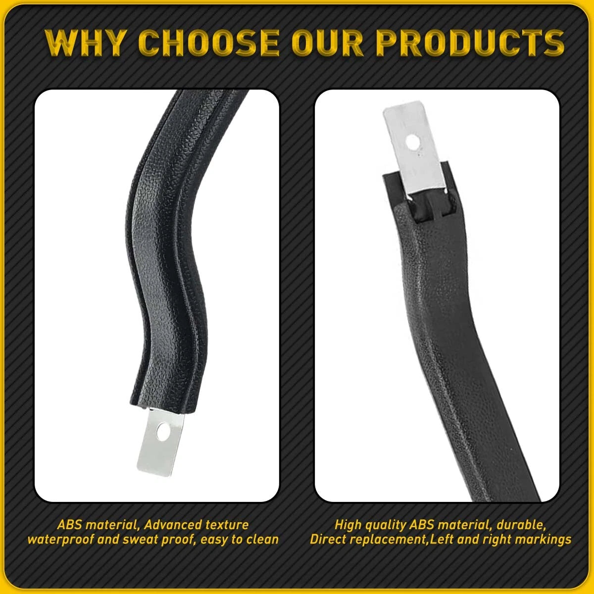 Set of 2 Black Door Pull Handles for Jeep Wrangler (1987–1995)