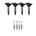 Set of 4 NGK Ignition Coils & Platinum Spark Plugs for Toyota Corolla Matrix Prius (2009–2013)