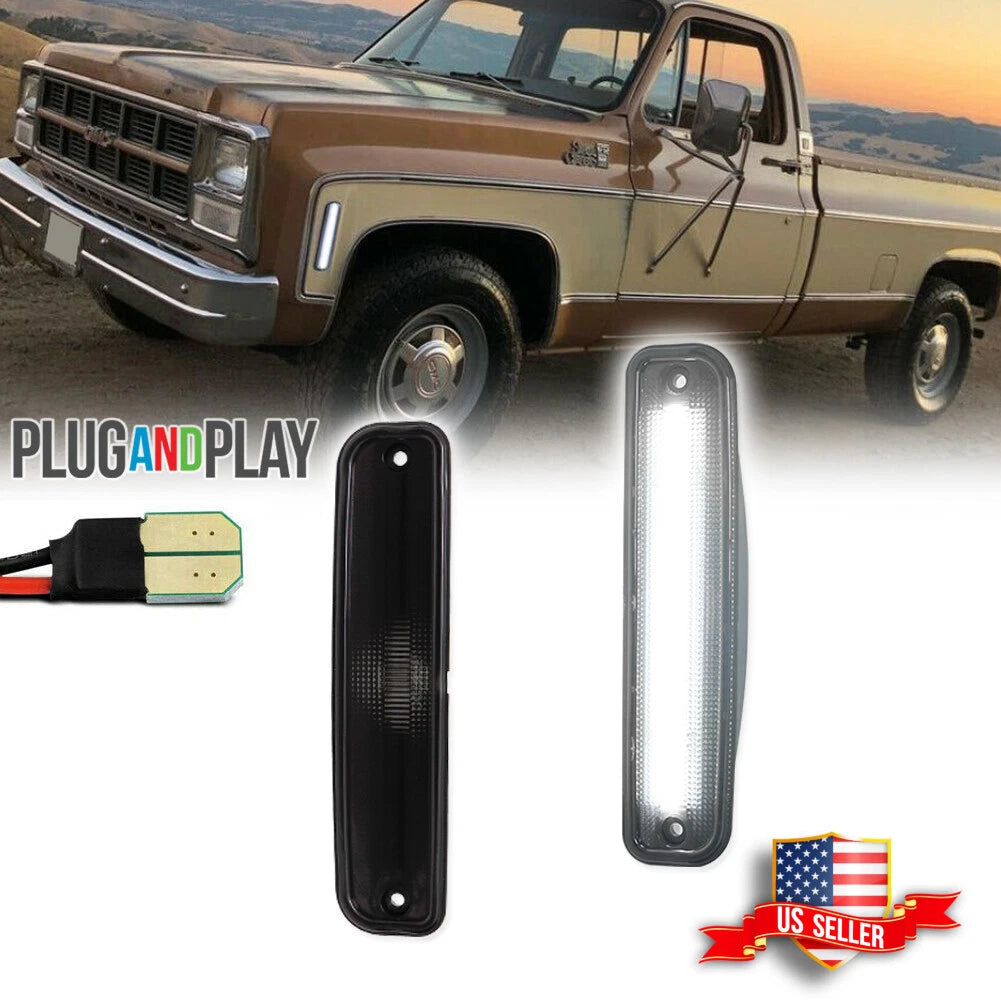 Smoked LED Side Marker Lights for GMC Chevy Pickup Blazer Suburban Jimmy (1973–1980)