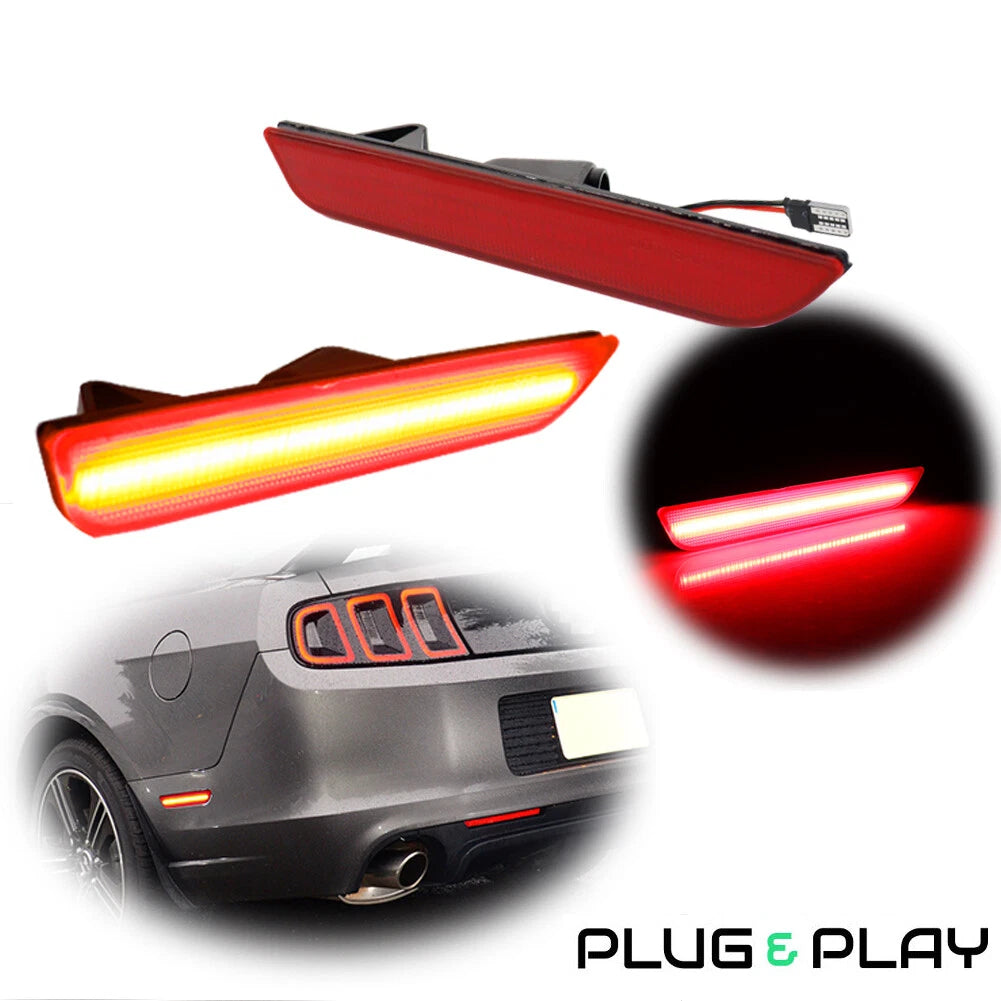 Red LED Rear Side Marker Signal Lights for Ford Mustang (2010–2014)