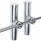 2X Boat Fishing Rod Holder Clamp for Rail Mount (7/8"-1") Marine Stainless Steel