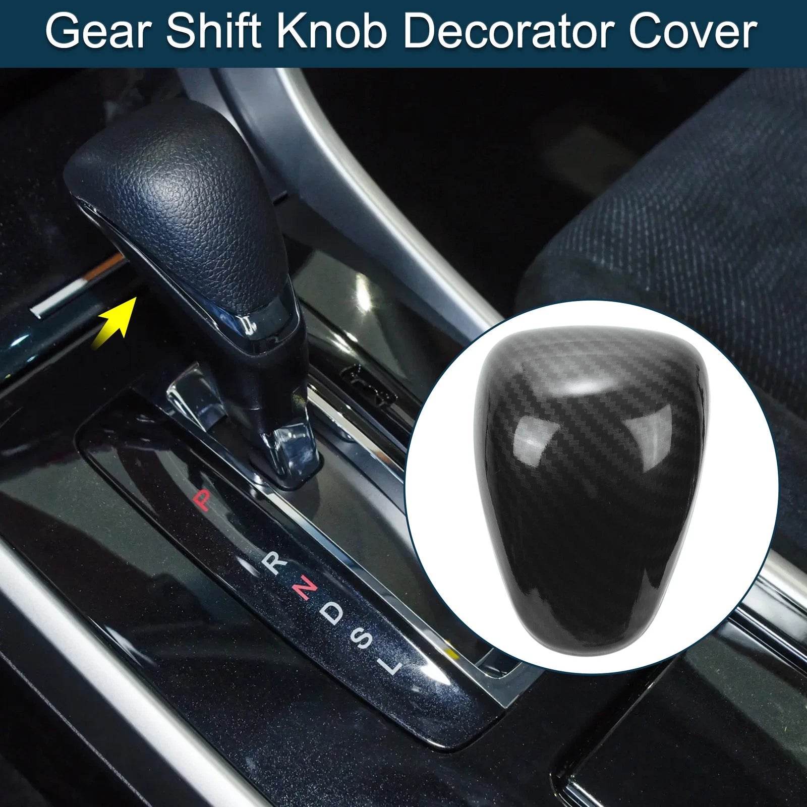 Carbon Fiber Gear Shift Knob Decorator Cover for Honda Accord (2013–2017)