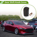 Gear Shift Knob Cover for Mazda 3 (2014–2018) Pebbled Black Brown Faux Leather