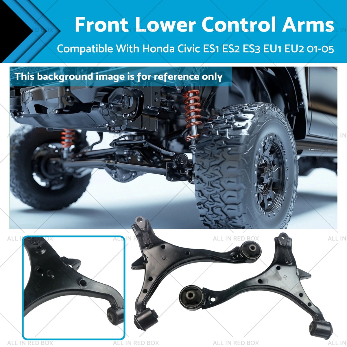 Front Lower Control Arm Pair for Honda Civic ES1 ES2 ES3 EU1 EU2 (2001–2005)