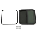 RV Window with Trim Ring for Cargo Trailer Camper Truck (12"-25"W, 16"-24"H)