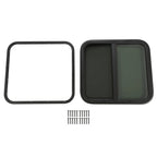 RV Window with Trim Ring for Cargo Trailer Camper Truck (12"-25"W, 16"-24"H)