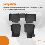 Set of 4 Carpet Floor Mats for BMW 320i 330e 335i 335is (2012–2018) Black TPE