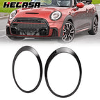 2X Black Headlight Bezel Trim Ring Cover for Mini Cooper R55 R56 (2007–2015)