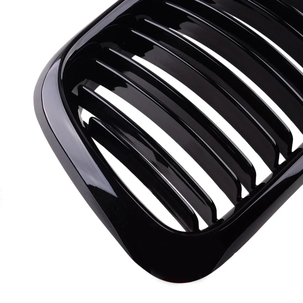 Gloss Black Double Line Front Kidney Grills for BMW E36 M3 (1996-1999)