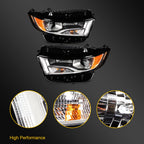 Headlight Assembly for Ford Edge (2015–2018) with Black Reflector