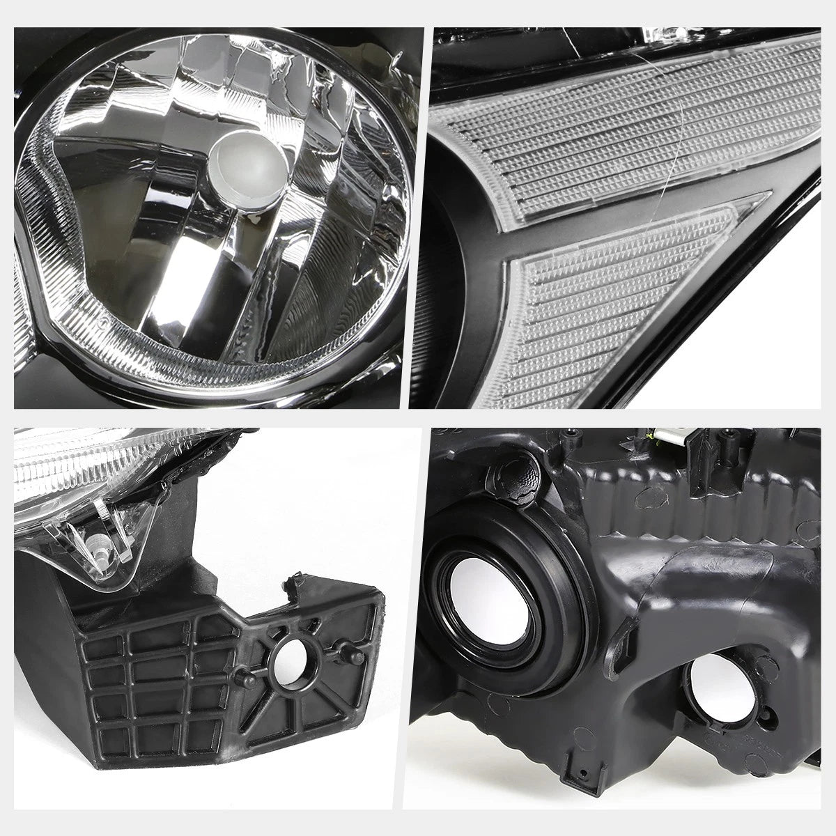 Headlight Set for Honda Accord Sedan (2008–2012) Black Housing Clear Corner