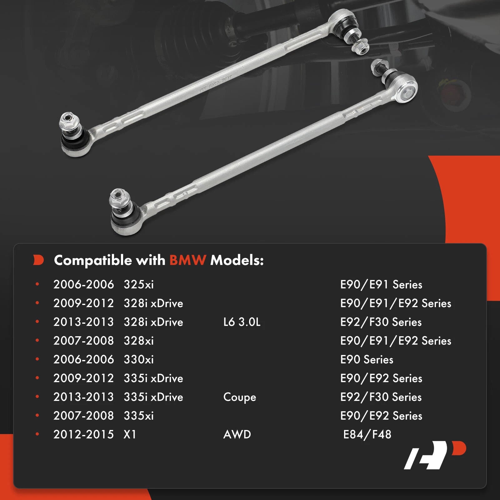 2X Front Sway Bar Links for BMW 325xi 2006–2008, 328xi 2007, 330xi 2006