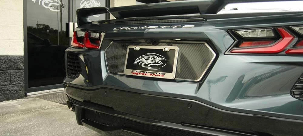 License Plate Frame Racing Inlay Stainless Steel for Chevrolet Corvette (2014–2024)