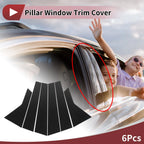 6 Pcs Door Pillar Window Trim for KIA K5 (2016–2019) Black Carbon Fiber