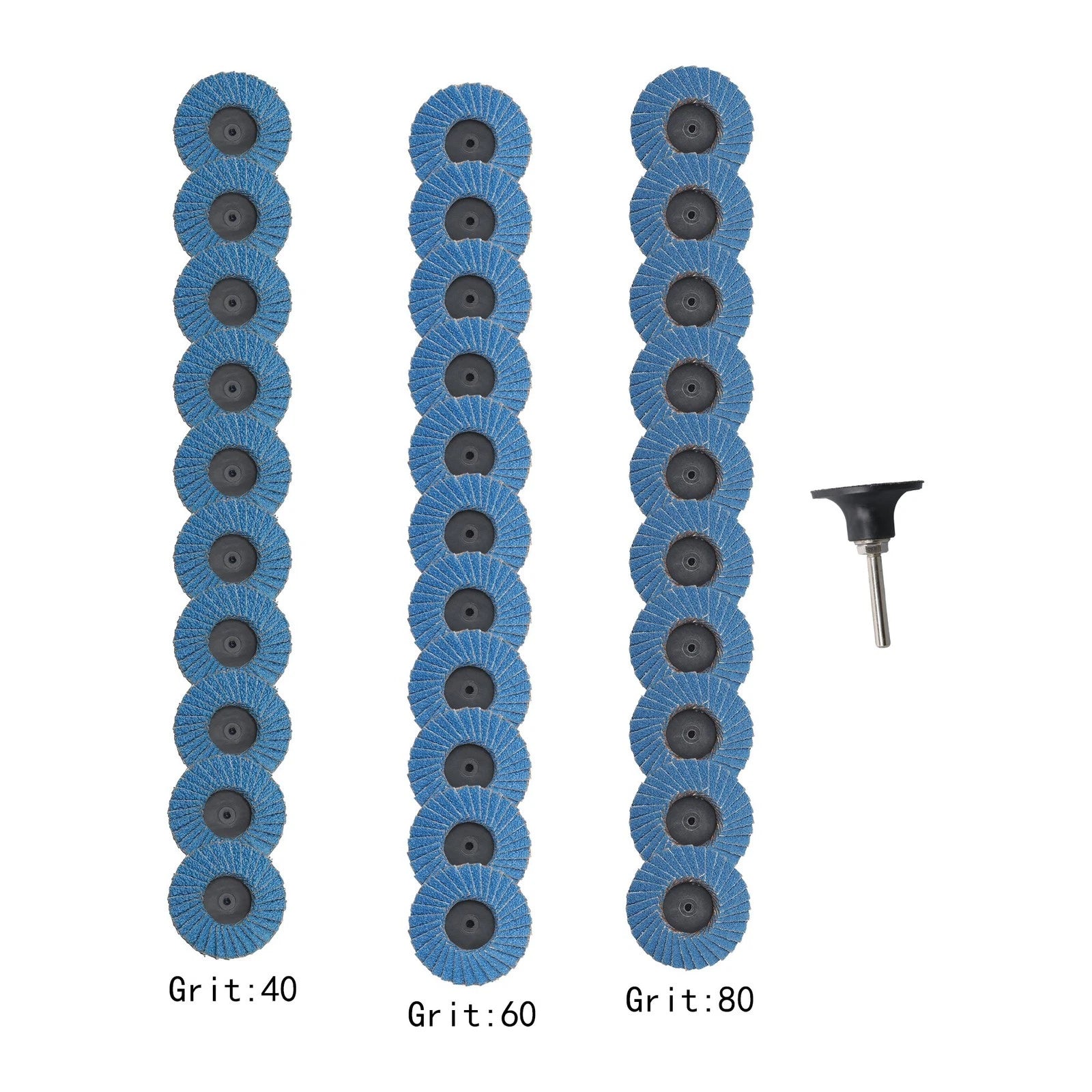 Set of 30 Sanding Discs for Mixed Applications (2 Inch, 40/60/80 Grit)