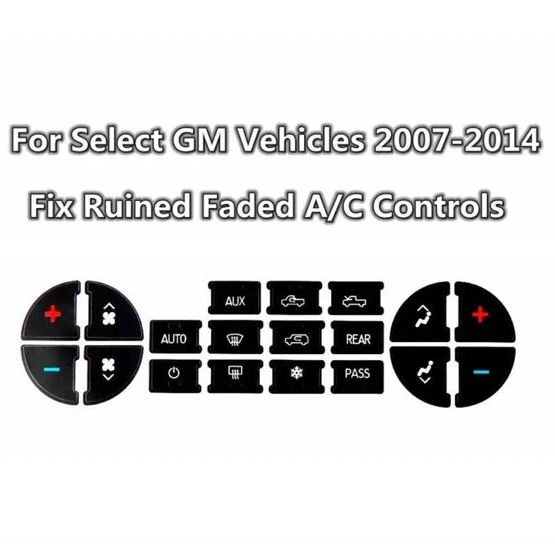 Set AC Dash Button Repair Kit Decal Stickers for Car