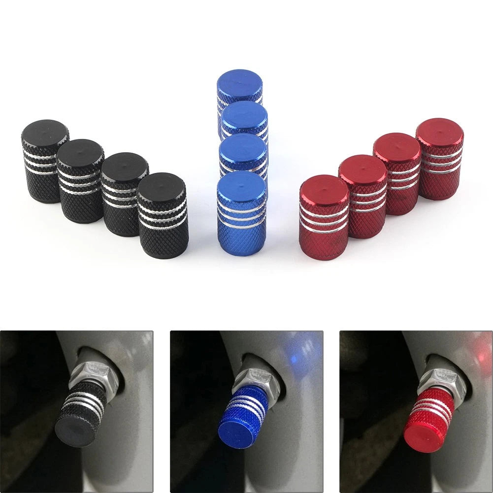 Set of 4 Tire Valve Stems Caps for Cars (Universal Fit)