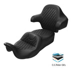Black Gel Seat Backrest for Harley Electra Glide (2014-2023)