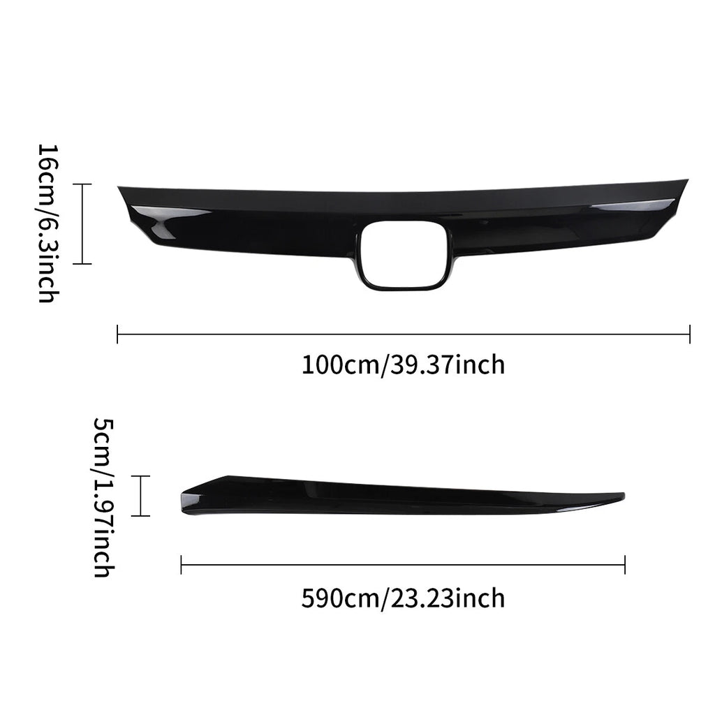 Grill Garnish Molding Trim Eyelid Cover for Honda Accord (2021–2022) Gloss Black