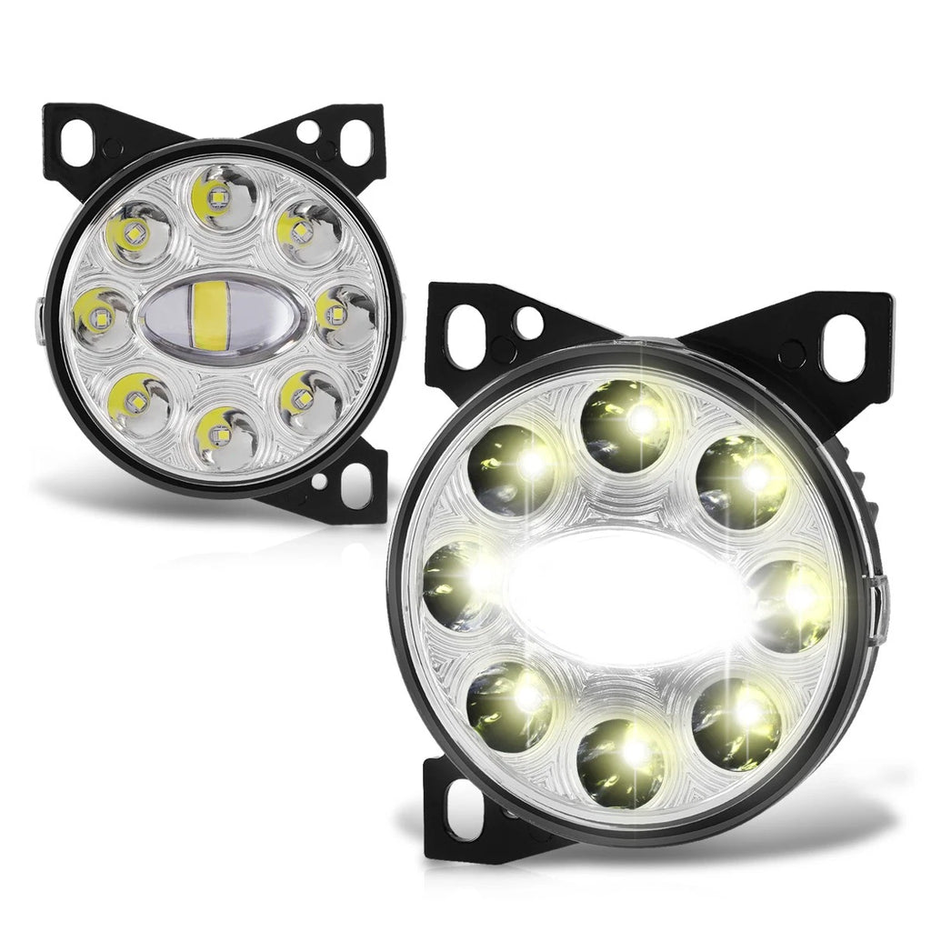 Set of 2 Chrome Housing Full LED Projector Fog Lights for Peterbilt 587/579 (2011–2020)