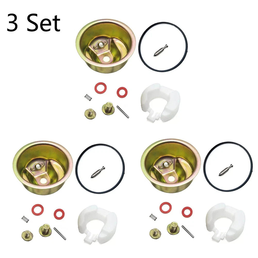 Set of 3 Carburetor Needle Bowl Gasket Float Kit for Honda GX120 GX160 GX200