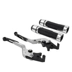 Silver Extendable Brake Clutch Lever Grip Set for Yamaha YZF R3 MT-03 (2015-2023)