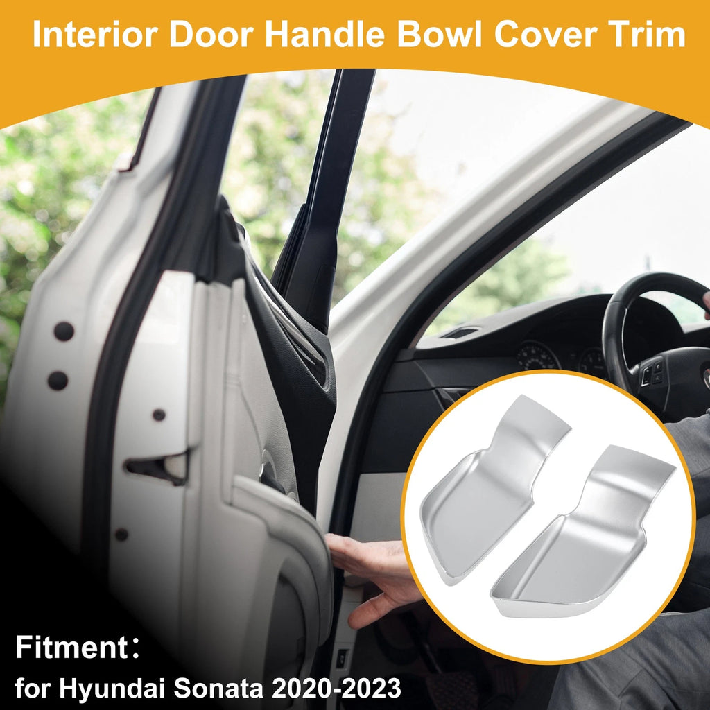 Interior Door Handle Bowl Cover Trim for Hyundai Sonata (2020–2023) Silver