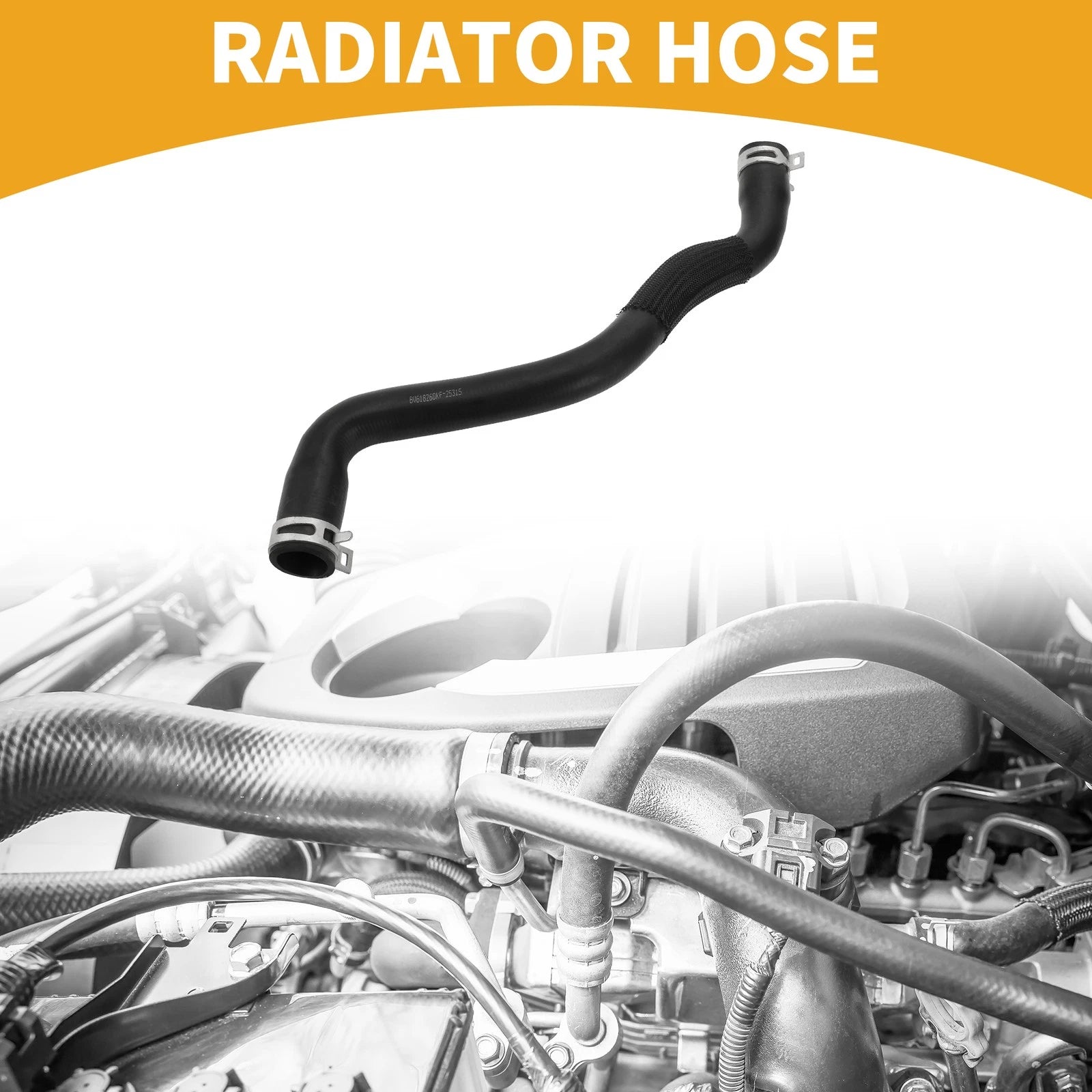 Radiator Hose for Ford Focus Mk3 1.6 2.0 (2010–2020) No.BV618260KF Rubber Black