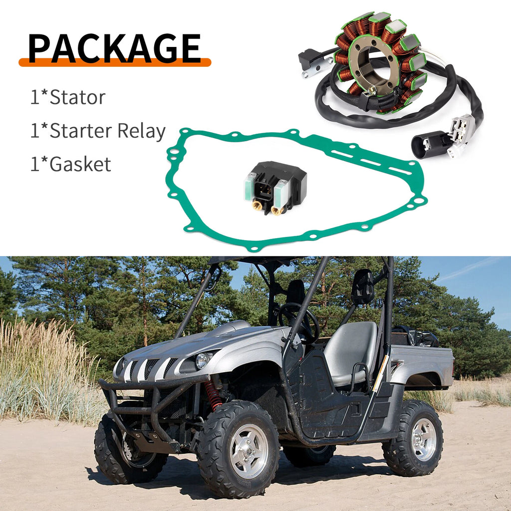 Stator & Starter Relay with Gasket for Yamaha Rhino 700, Viking 700 (2008–2018)