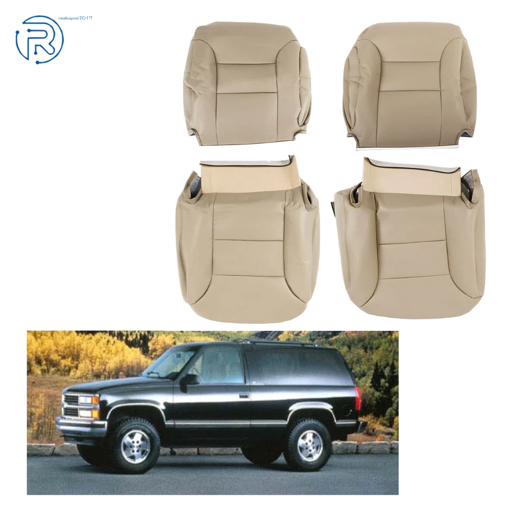Set of 4 Leather Seat Covers for Chevy Tahoe (1995–1999) Tan