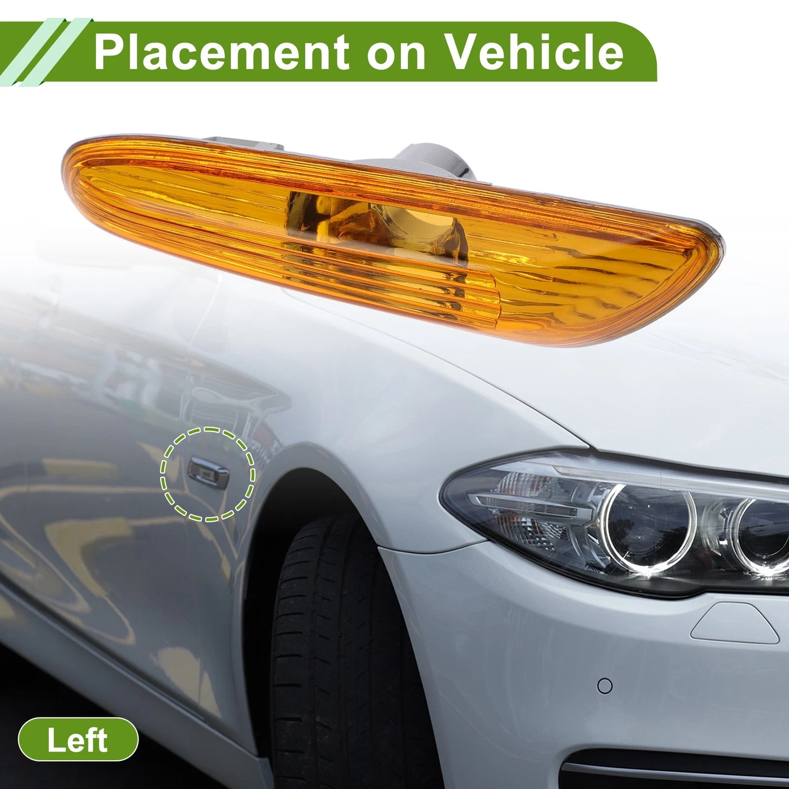 1 Pc Left Side Marker Light Cover for BMW 320i (2002–2005) 63137165913 Yellow