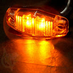 4X Amber/Red LED Side Light Marker Trailer Turn Clearance Lamp 12V Oval 2.5"