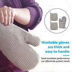 Set of 2 Cotton Oven Mitts for Kitchen Cooking and Baking