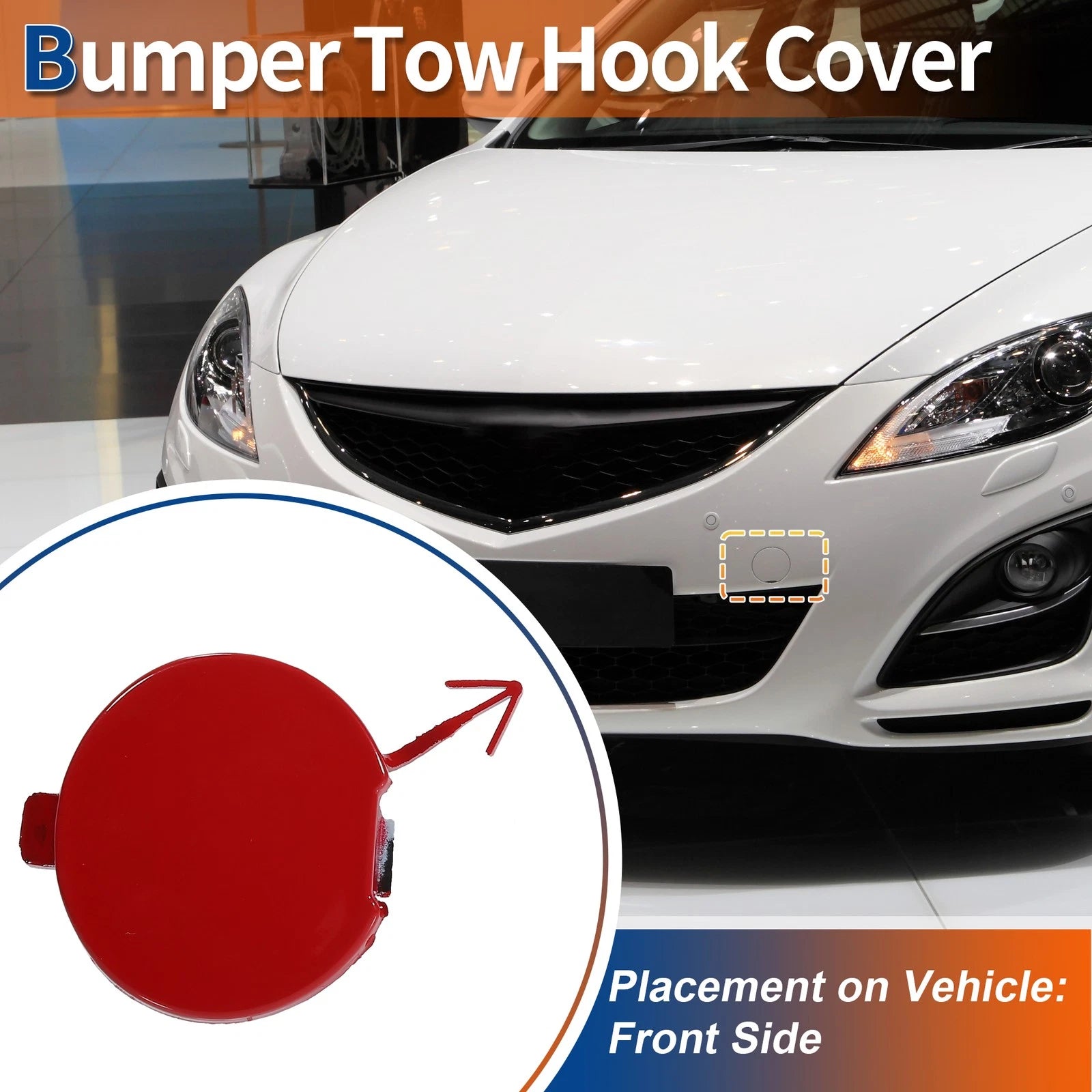 Front Right Tow Hook Cover for Mazda 6 (2008–2012) No.GS1D50A11 Red