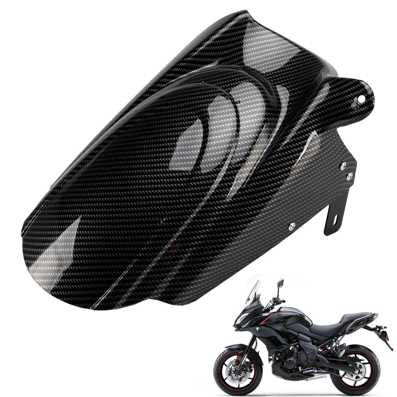 Rear Hugger Fender Mudguard for Kawasaki Versys 650 KLE650 (2015–2025) Carbon