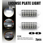 2X 18-SMD White LED License Plate Lamp for Mitsubishi Lancer (2003–2017)