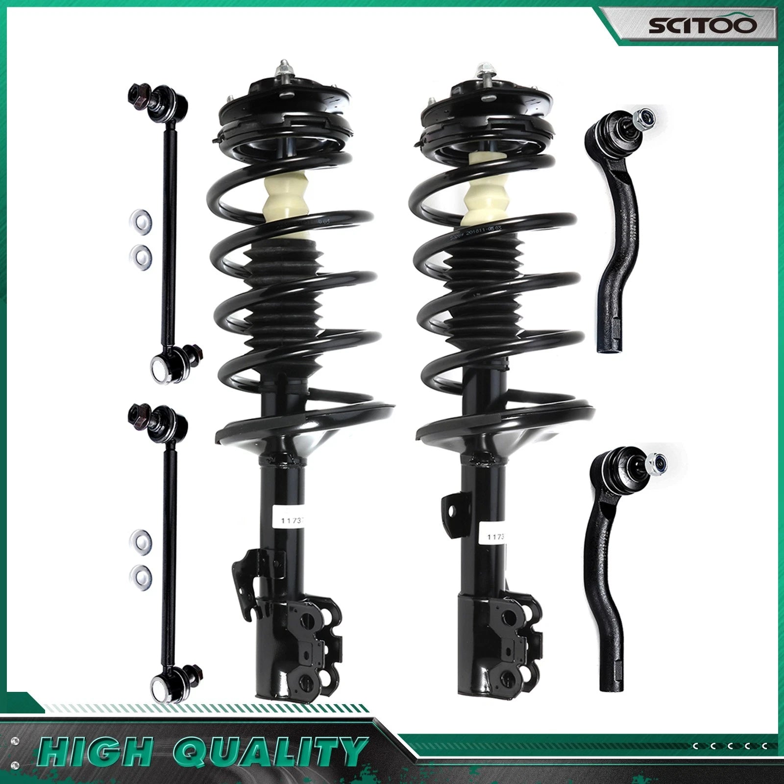 Front Complete Struts w/Spring Sway Bars Tie Rod for Toyota Sienna (2005–2010)