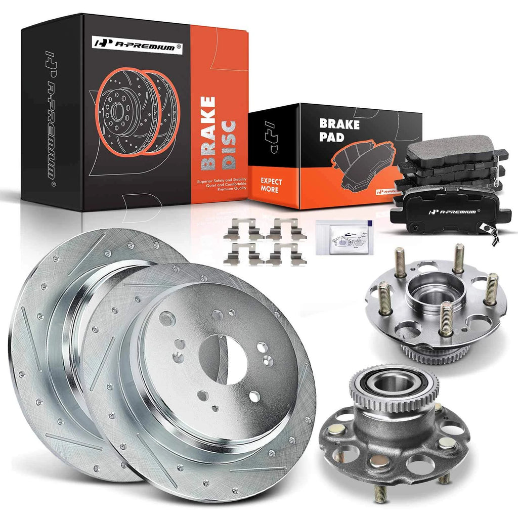 Rear Drilled Brake Rotor & Pad Set for Honda Odyssey (2002–2004)
